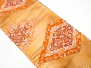 菱形蜀紅錦織り出し袋帯